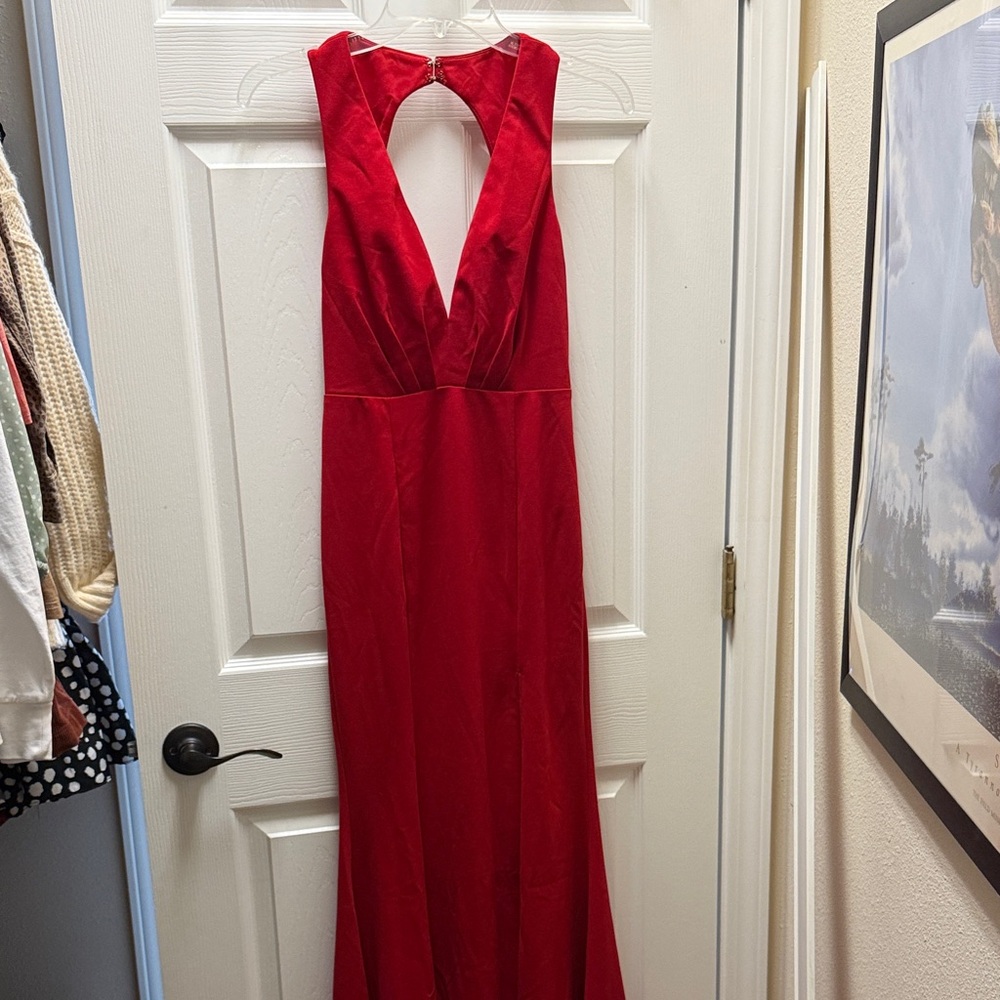 Lulu's Striking Red Backless Dress